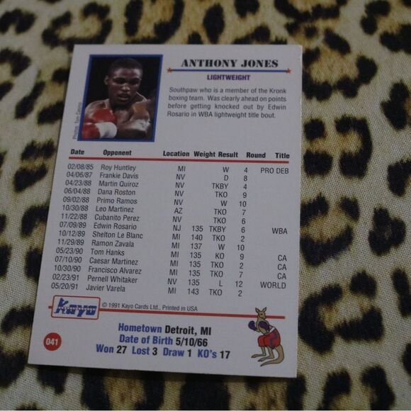 Anthony Jones #041 Boxing Card - Picture 2 of 2